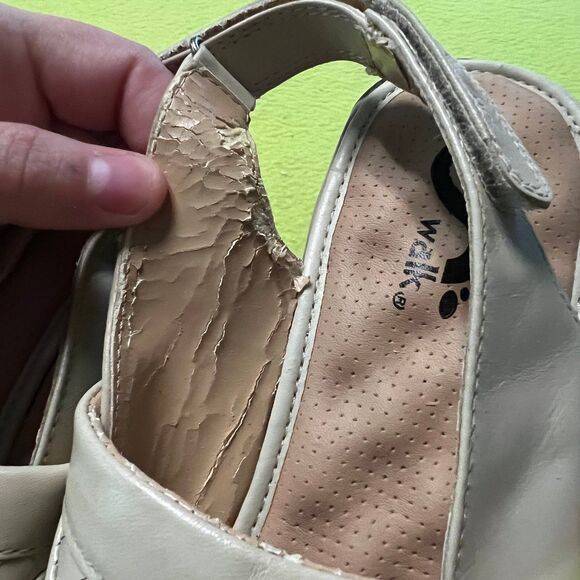 Softwalk Women’s Salina Woven Flat Shoes Leather Comfy Beige 9N Slingback Clog - Picture 5 of 6